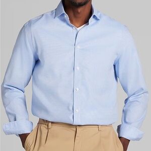 Pronto Uomo Sky Blue Classic Fit Cotton Blend Dress Shirt